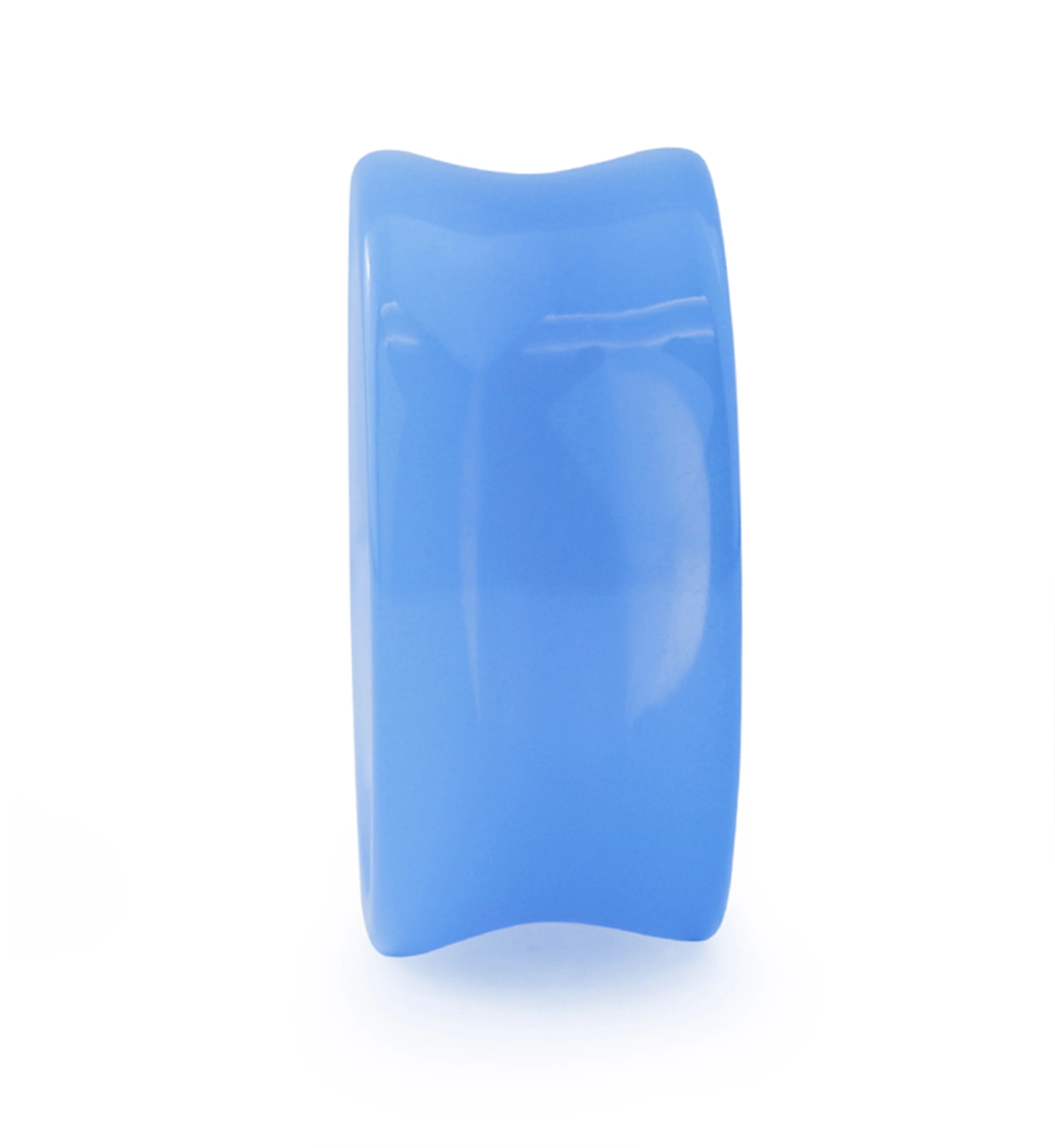 Periwinkle Glass Double Flare Tunnel Plugs - Image 5