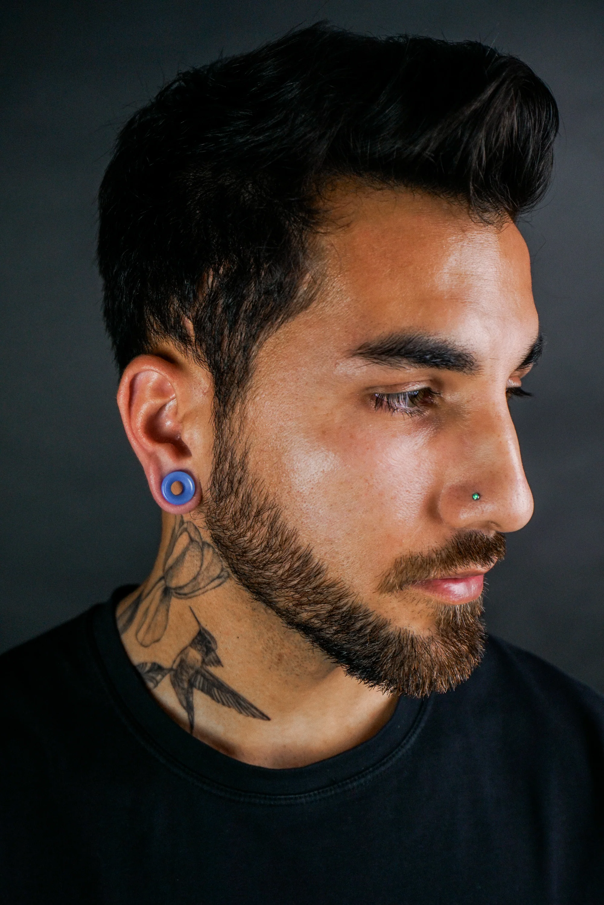 Periwinkle Glass Double Flare Tunnel Plugs - Image 6