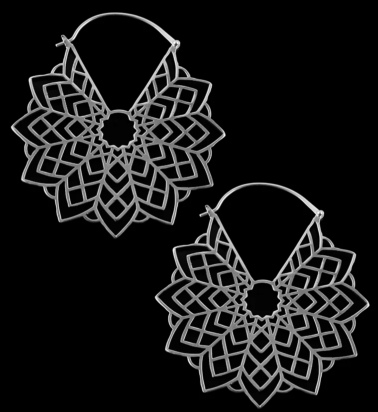 Petal White Brass Earrings - Weights