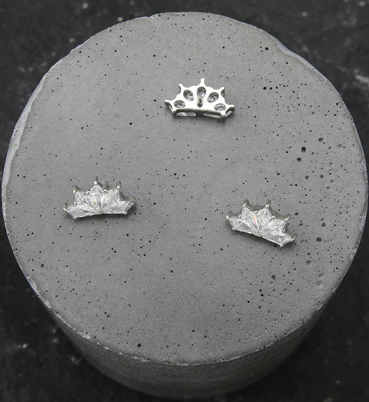 Petite Fan CZ Internally Threaded Titanium Top - Image 2