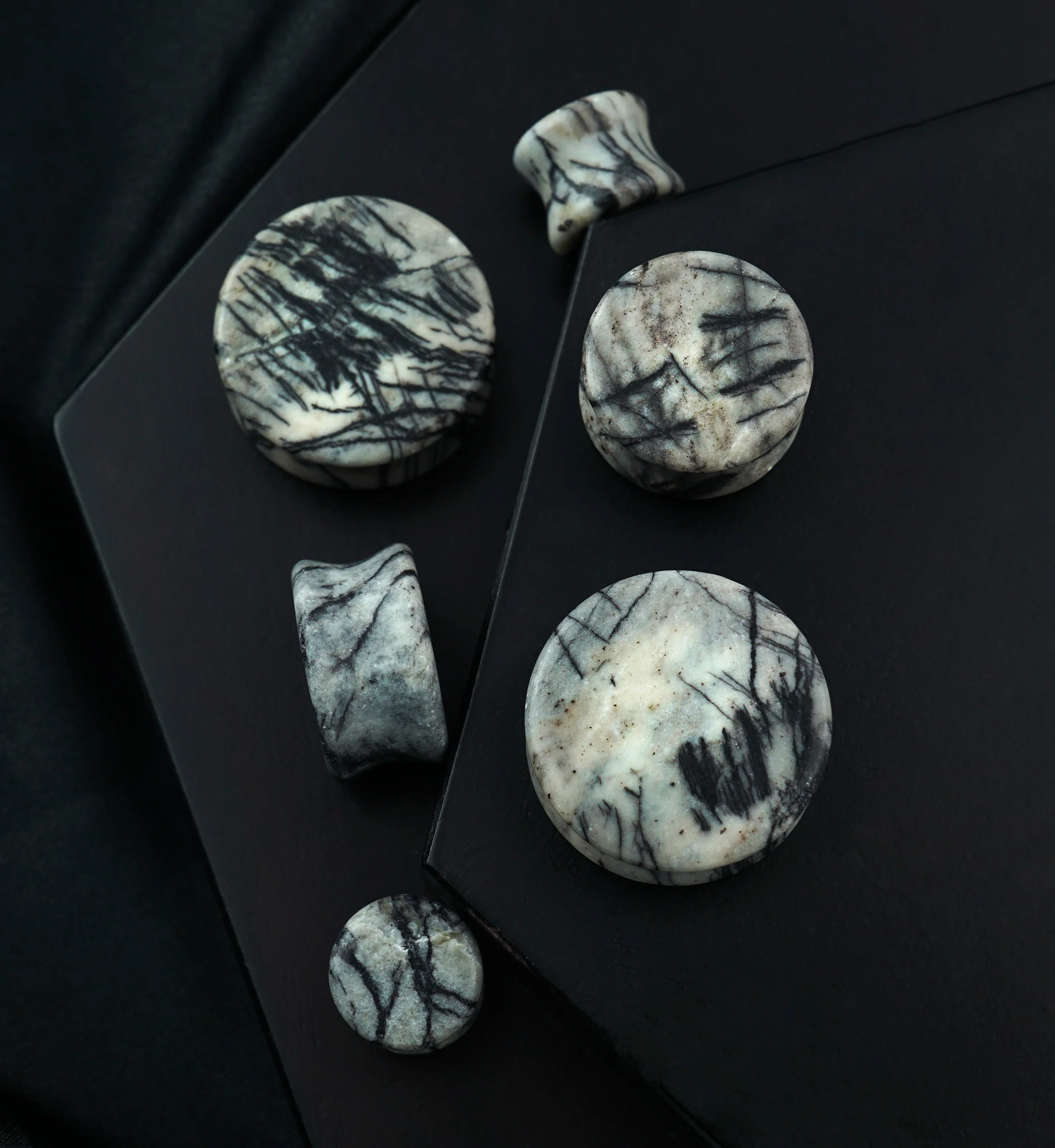 Picasso Jasper Double Flare Stone Plugs - Image 2