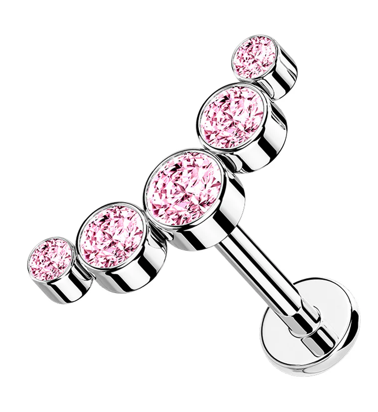 Pink Arch CZ Labret Post