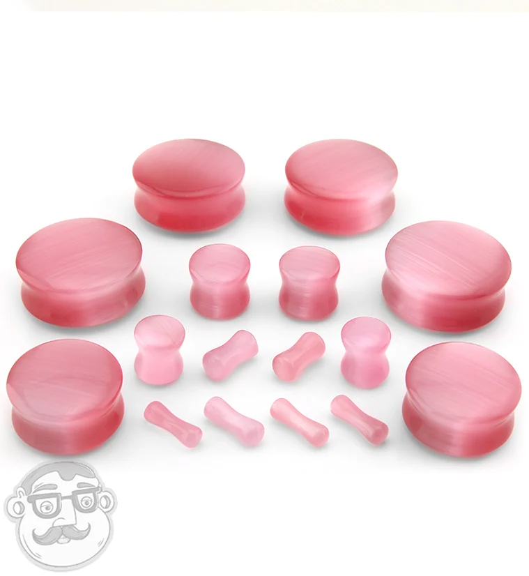 Pink Cat's Eye Glass Plugs - Image 2