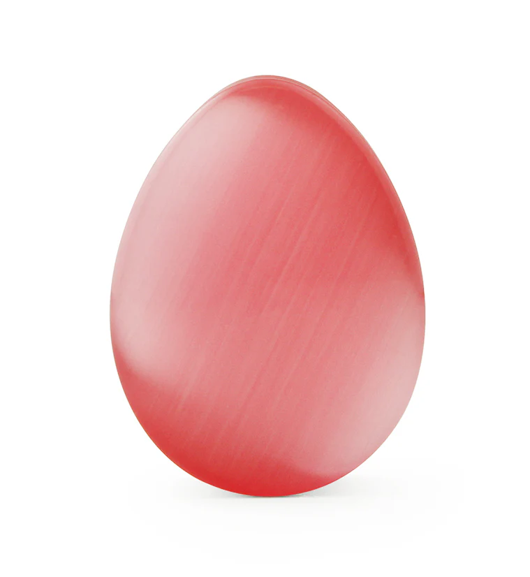 Pink Cat's Eye Glass Teardrop Plugs - Image 3