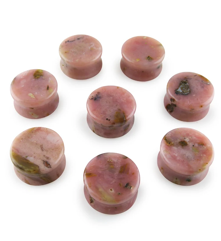 Pink Opal Stone Plugs (3-4" - 19mm)