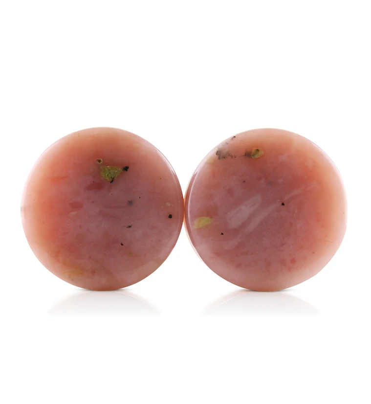 Pink Opal Stone Plugs 3-4" (19mm) Version 1