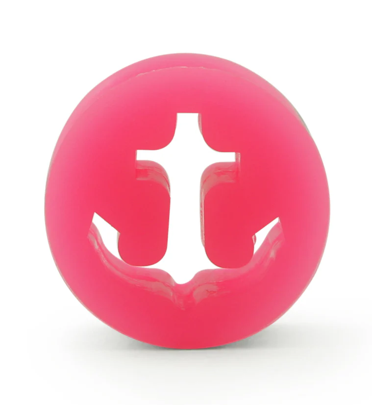 Pink Silicone Anchor Tunnel Plugs - Image 2