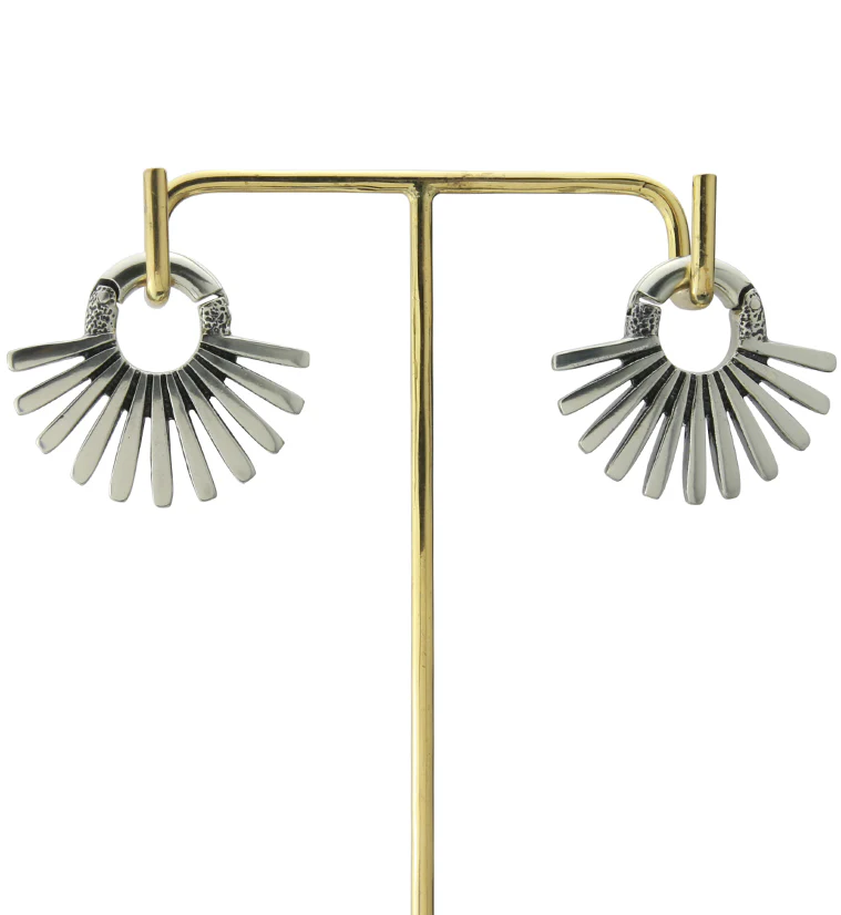 Pinna White Brass Hinged Ear Weights - Image 3
