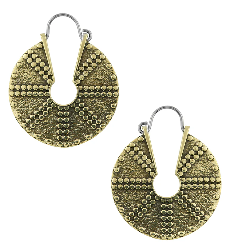 Pivot Brass Disk Hangers / Earrings