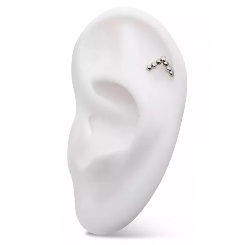 Point Alternate Clear CZ Titanium Threadless Top - Image 3