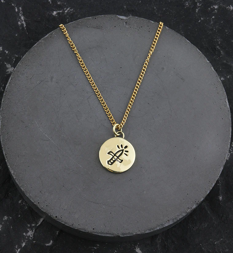 Dagger Brass Charm Necklace - Image 2