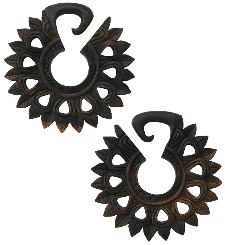 Pompon Areng Wooden Ear Weights - Image 3