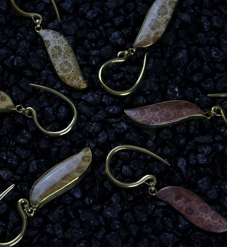 Prime Fossilized Coral Brass Hangers - Image 3