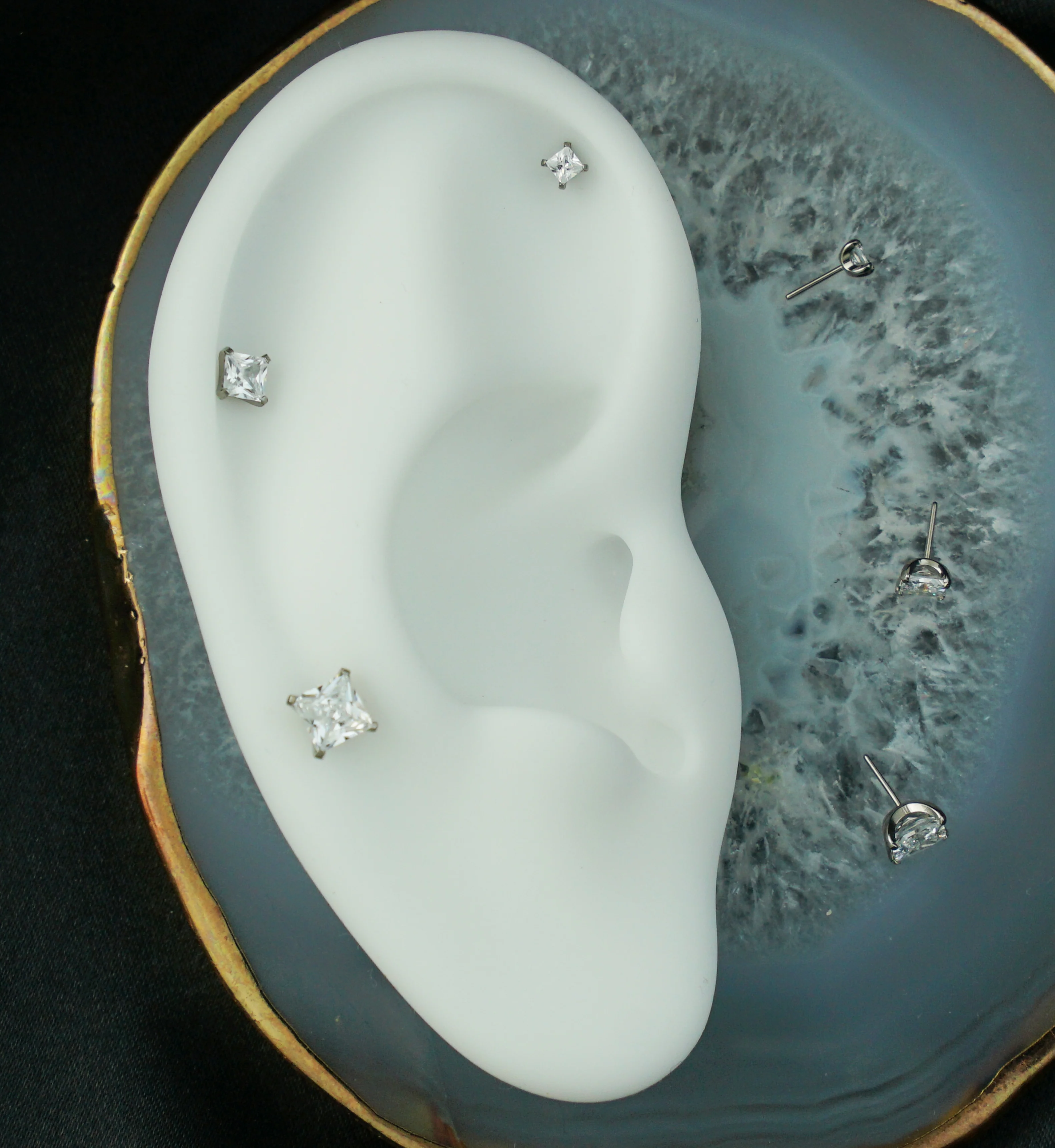 Princess Clear CZ Threadless Titanium Top - Image 2