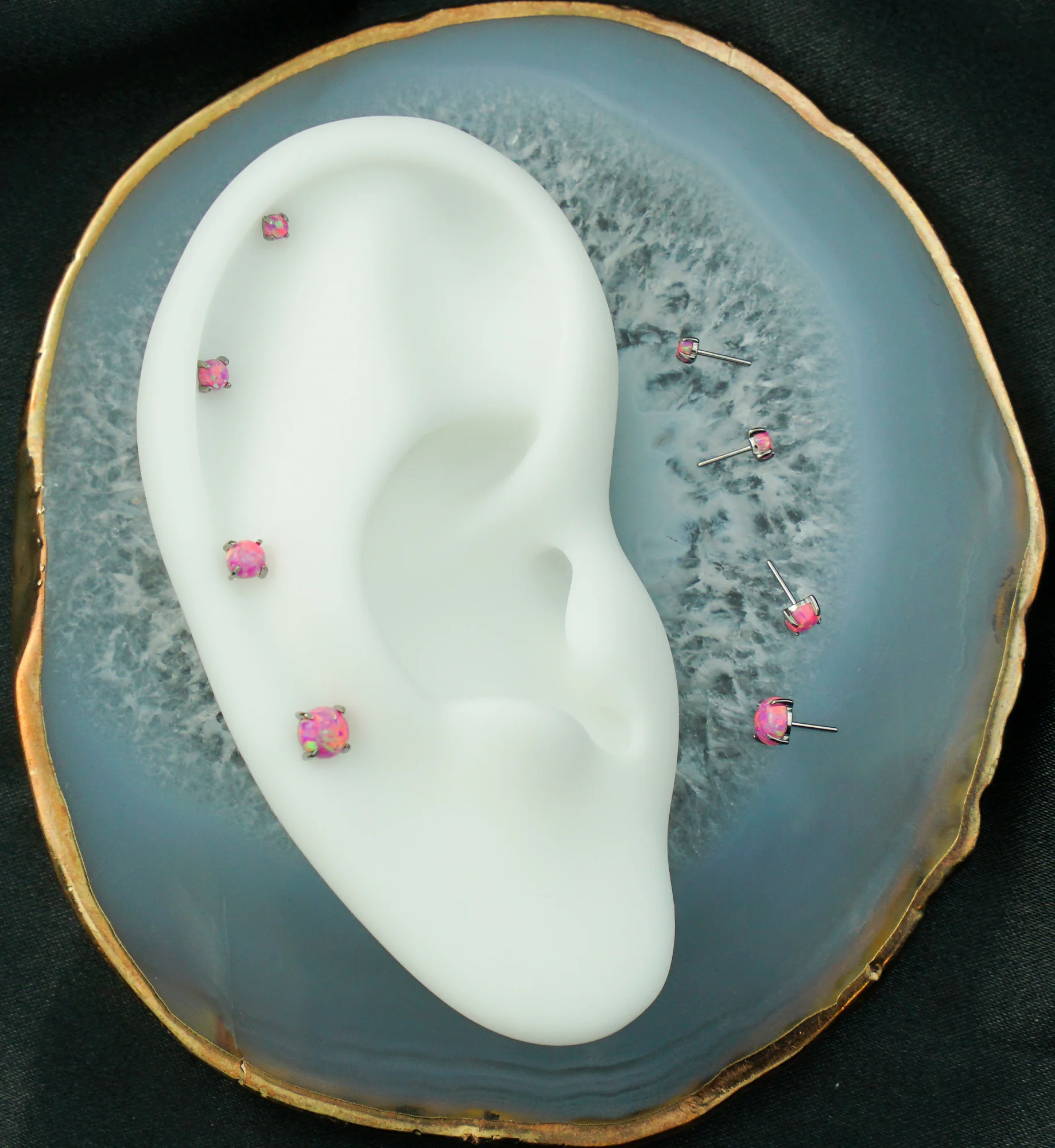 Prong Pink Opalite Titanium Threadless Top - Image 2