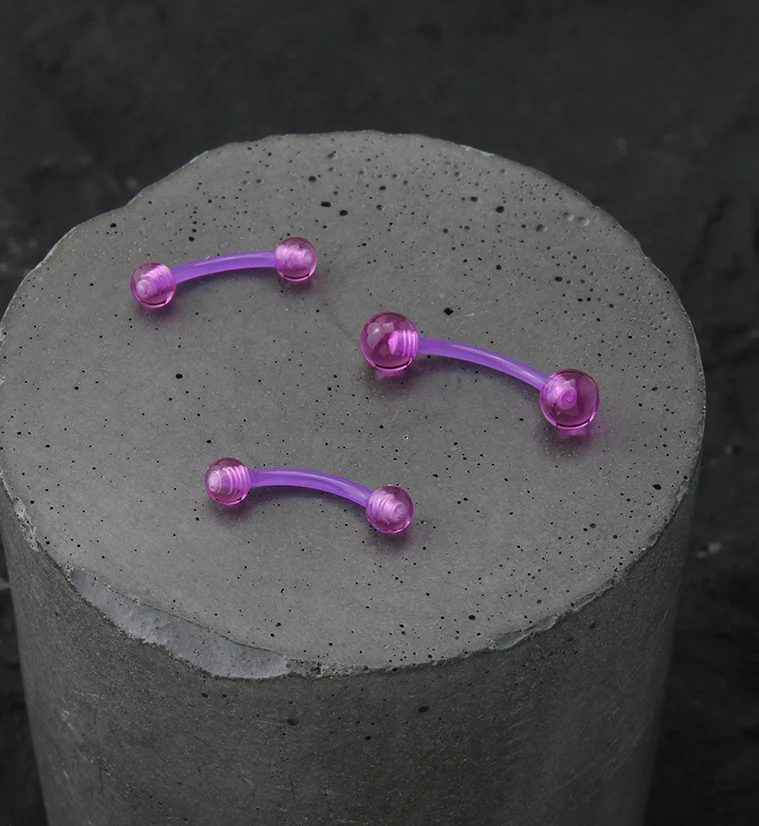 Purple Acrylic Curved Barbell - Image 2