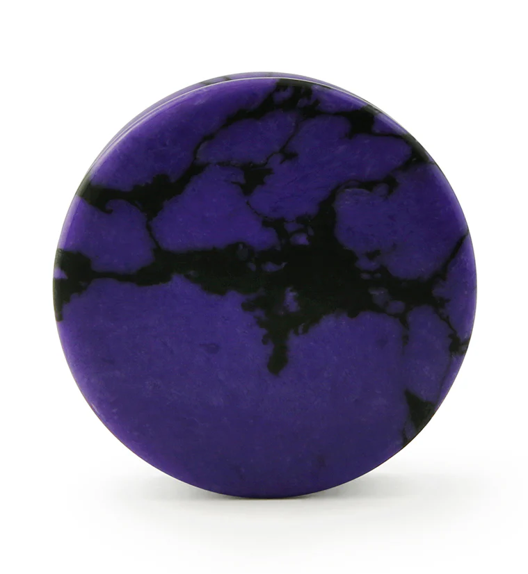 Purple And Black Howlite Stone Plugs - Image 3