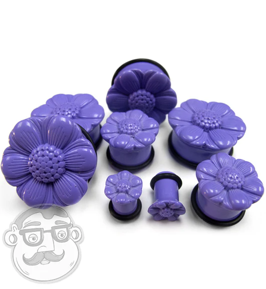 Purple Flower Petal Plugs - Single Flare - Image 2