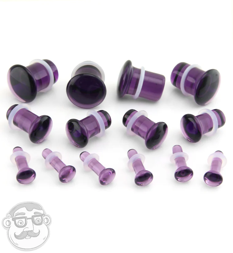 Purple Glass Plugs - Single Flare - Image 3