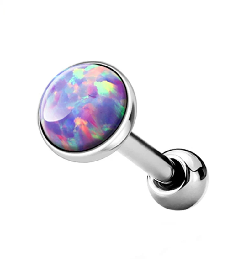 Purple Opal Top Tragus - Cartilage Barbell