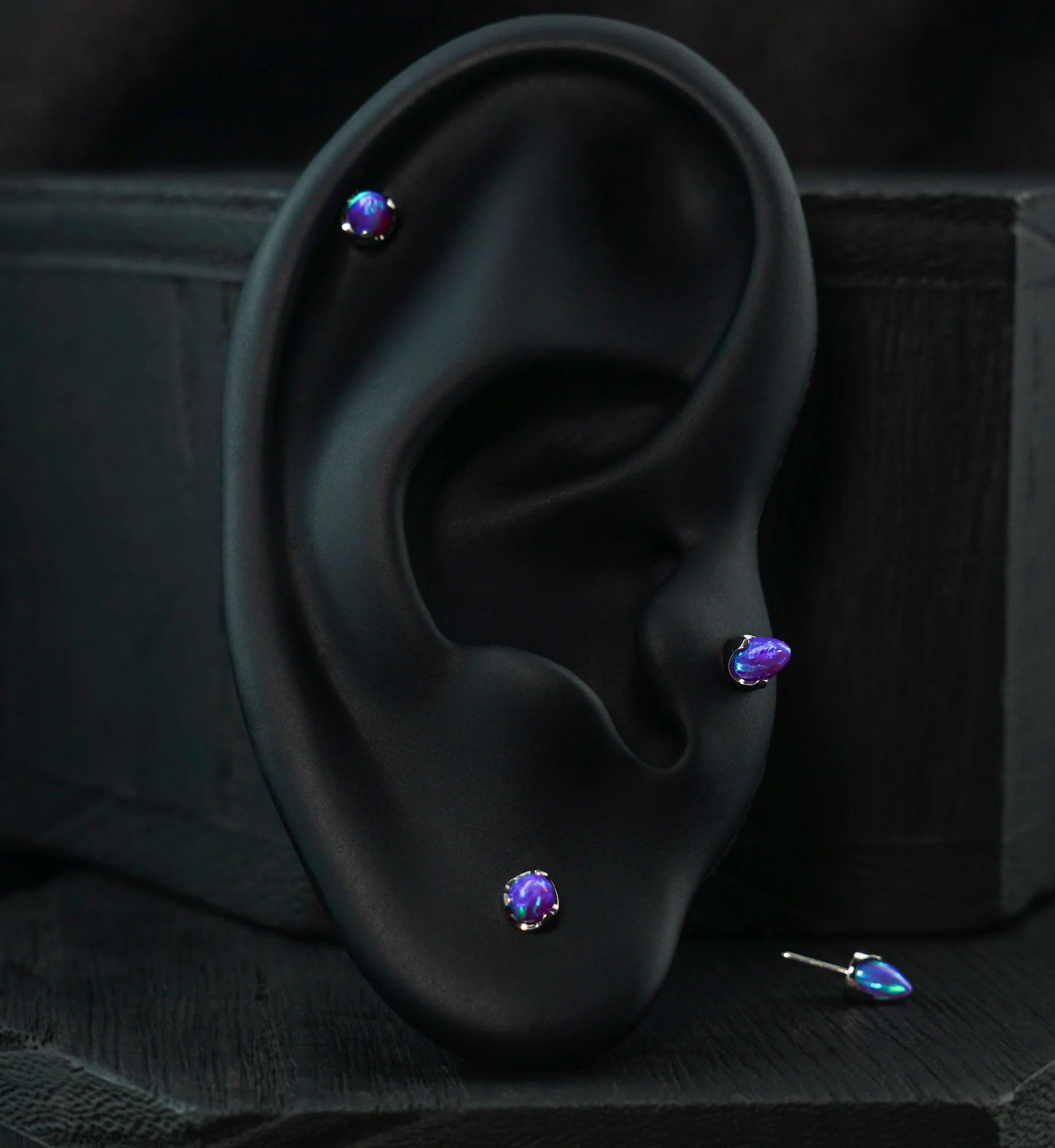 Purple Opalite Bullet Titanium Threadless Top - Image 2