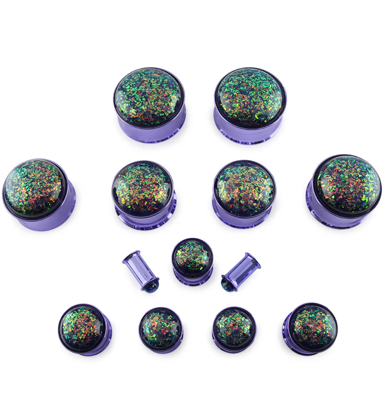 Purple Opalite Flash PVD Stainless Steel Plugs - Image 2
