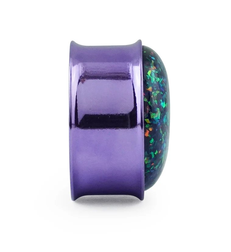 Purple Opalite Flash PVD Stainless Steel Plugs - Image 3