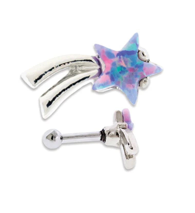 Purple Opalite Star Trail Tragus - Cartilage Barbell