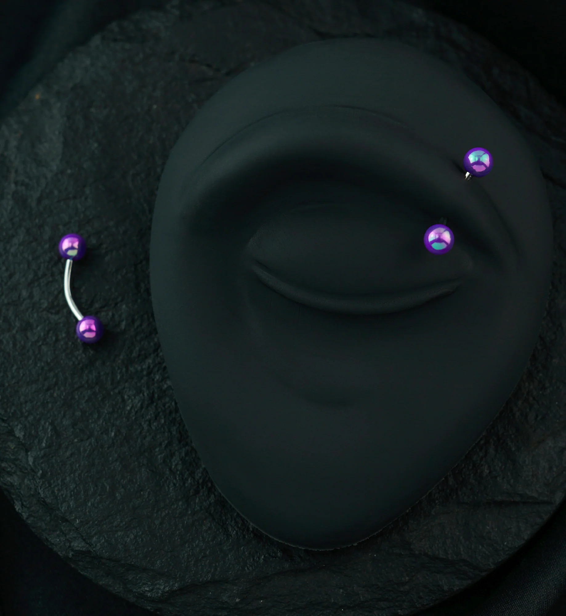 Purple Ory Stainless Steel Curved Barbell - Image 3
