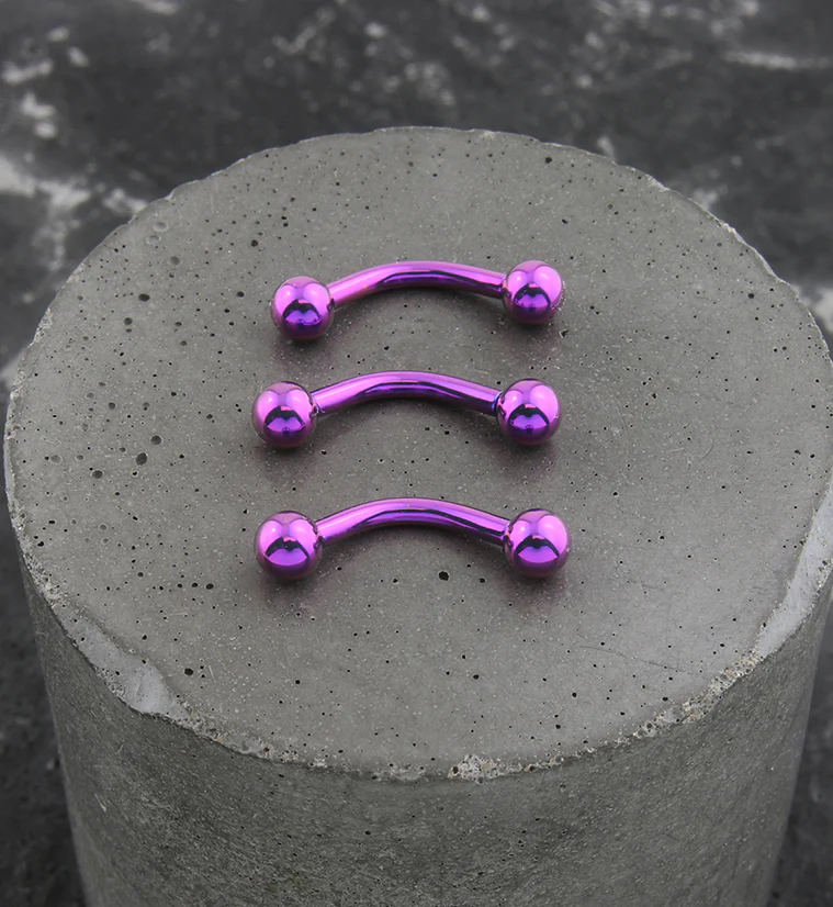 Purple PVD Plated Curved Barbell - Image 3