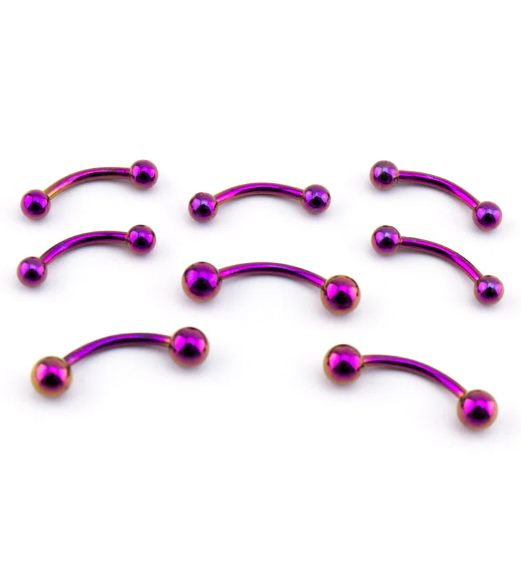 Purple PVD Plated Curved Barbell - Image 4