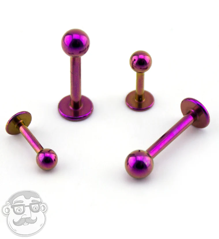 Purple PVD Labret Post - Image 2
