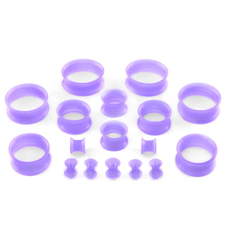 Purple Thin Silicone Ear Skins Tunnels - Image 2
