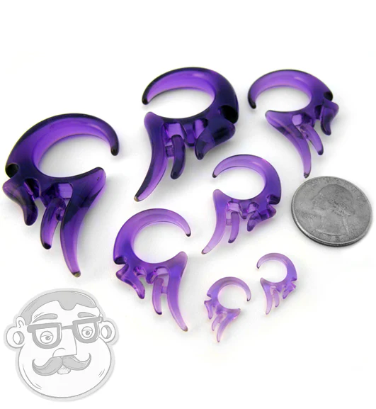 Purple Tribal Wing Spiral Plugs
