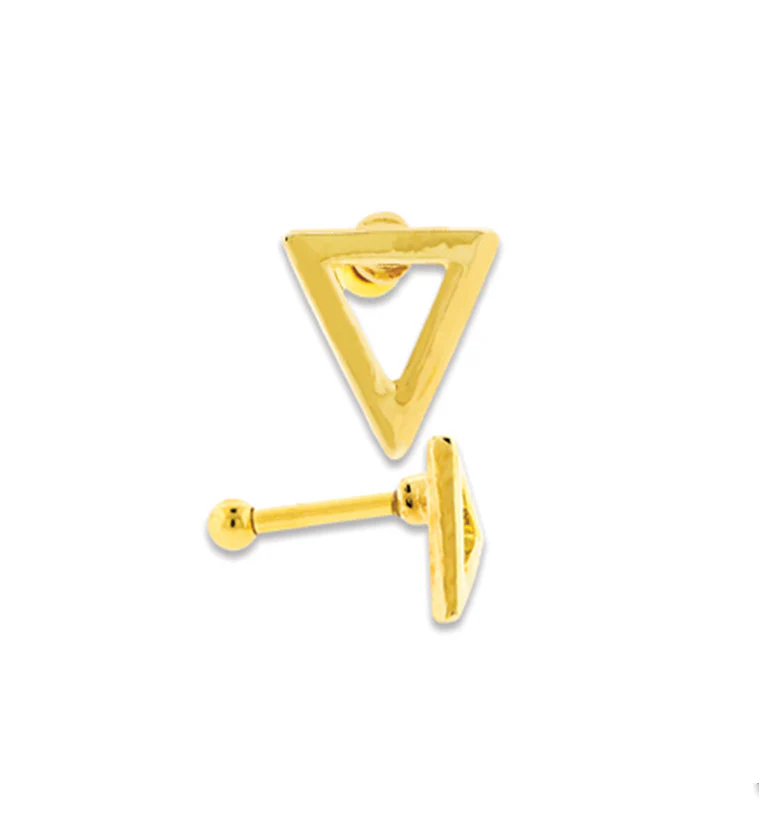PVD Gold Triangle Tragus - Cartilage Barbell