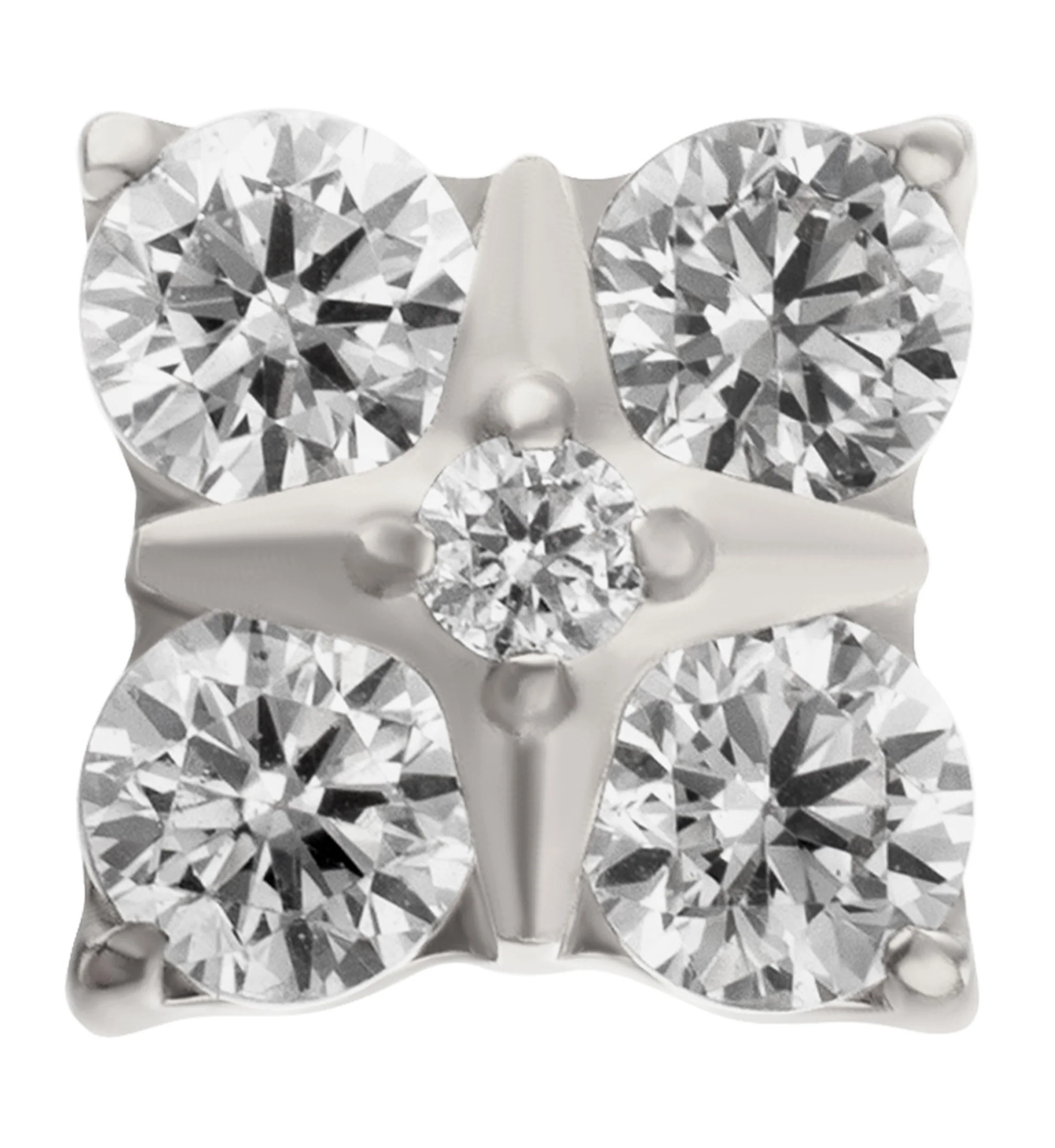 Quadratic Clear CZ Titanium Threadless Top