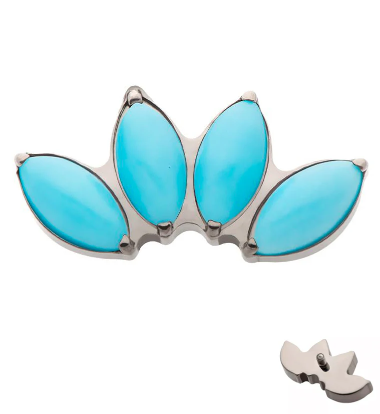Quartet Howlite Turquoise Internally Threaded Titanium Top