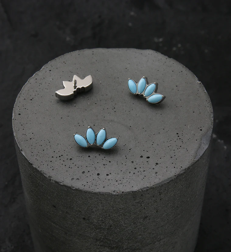 Quartet Howlite Turquoise Internally Threaded Titanium Top - Image 2