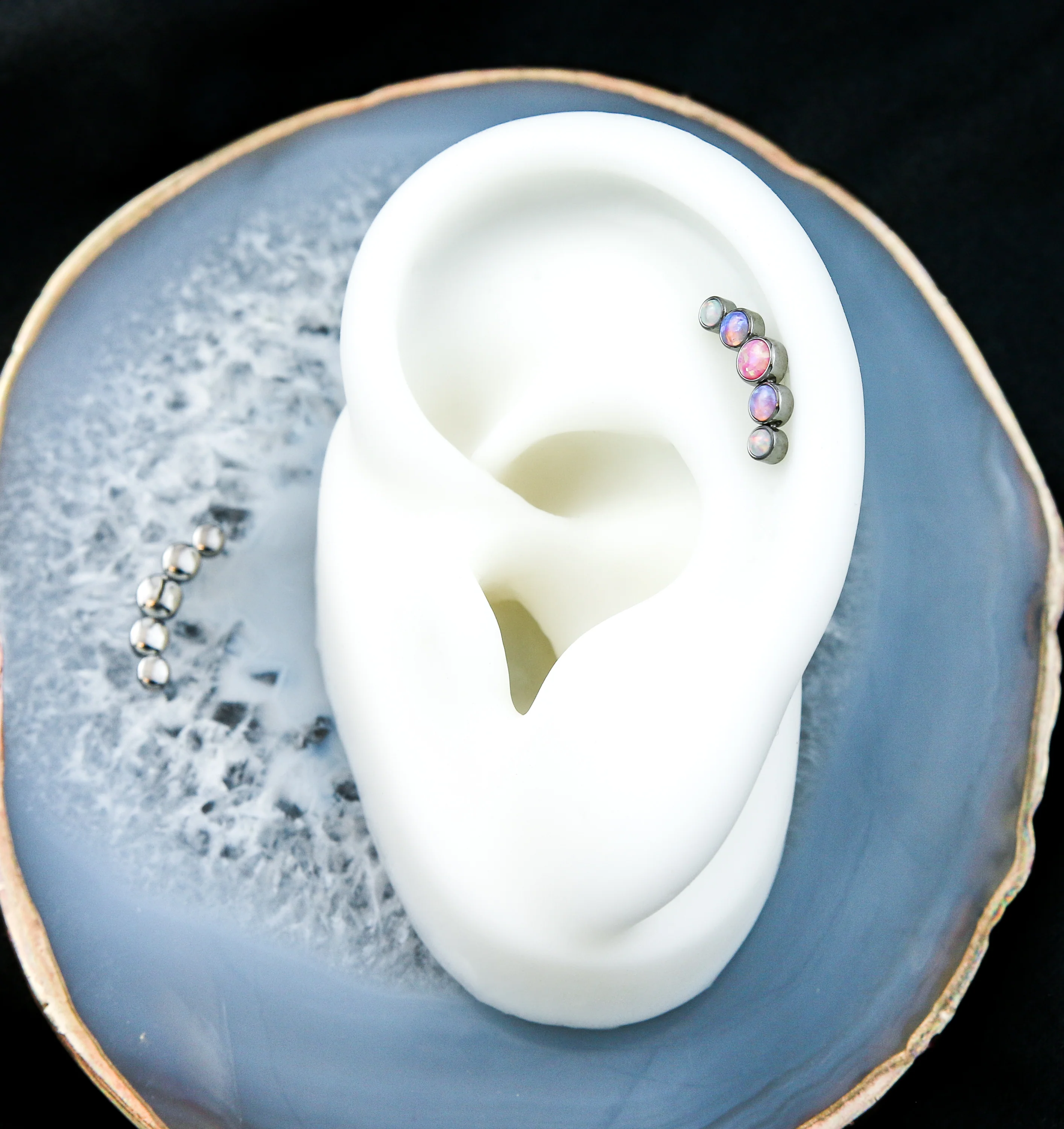 Quinate Pink Ombre Opalite Titanium Threadless Top - Image 2