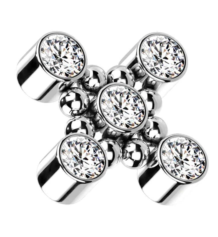 Quincunx CZ Titanium Internally Threaded Top