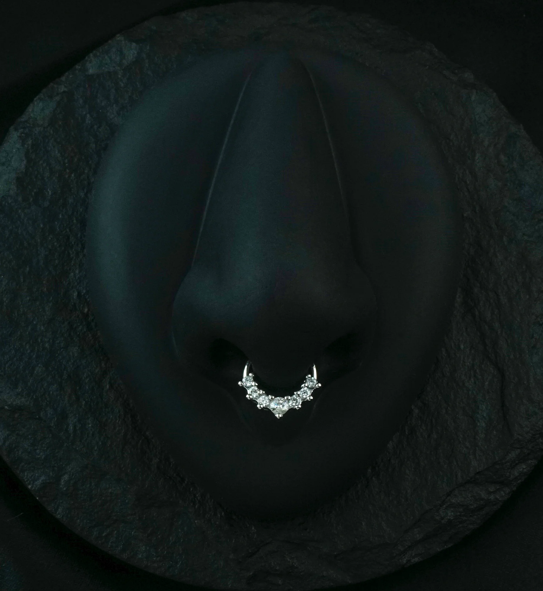 Radiant Cluster Bead CZ Hinged Segment Hoop Ring - Image 2