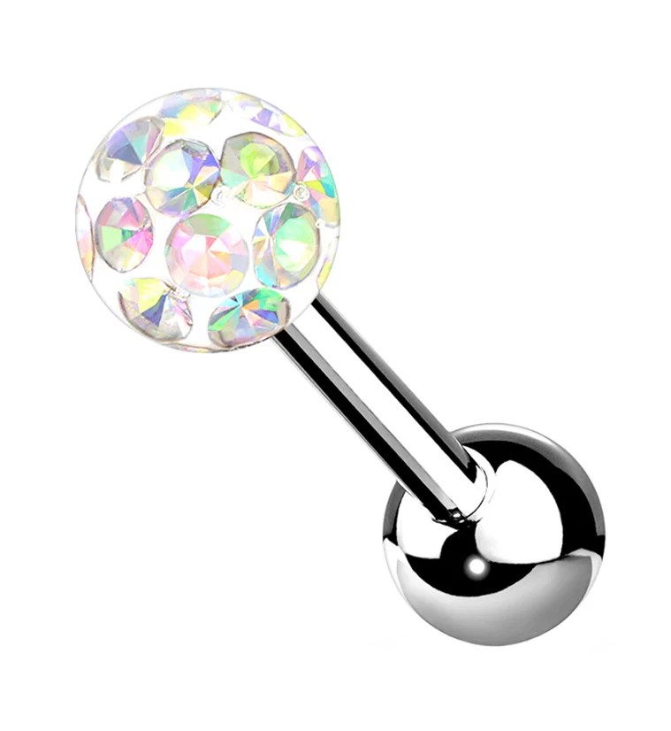 Rainbow Aurora Glitter Ball Cartilage Barbell