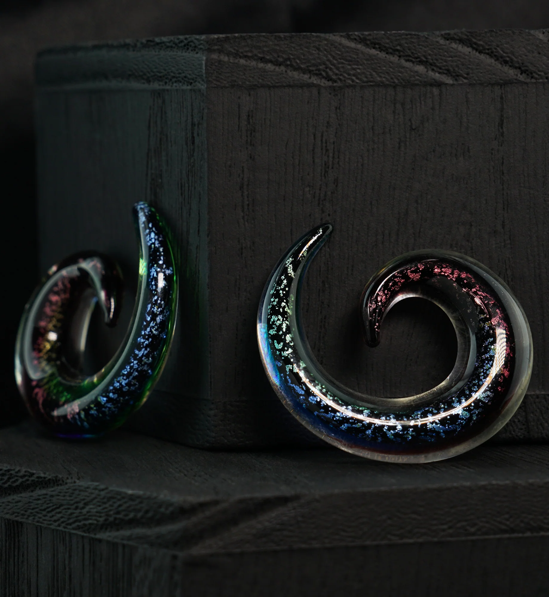 Rainbow Dichroic Glass Spirals - Image 2