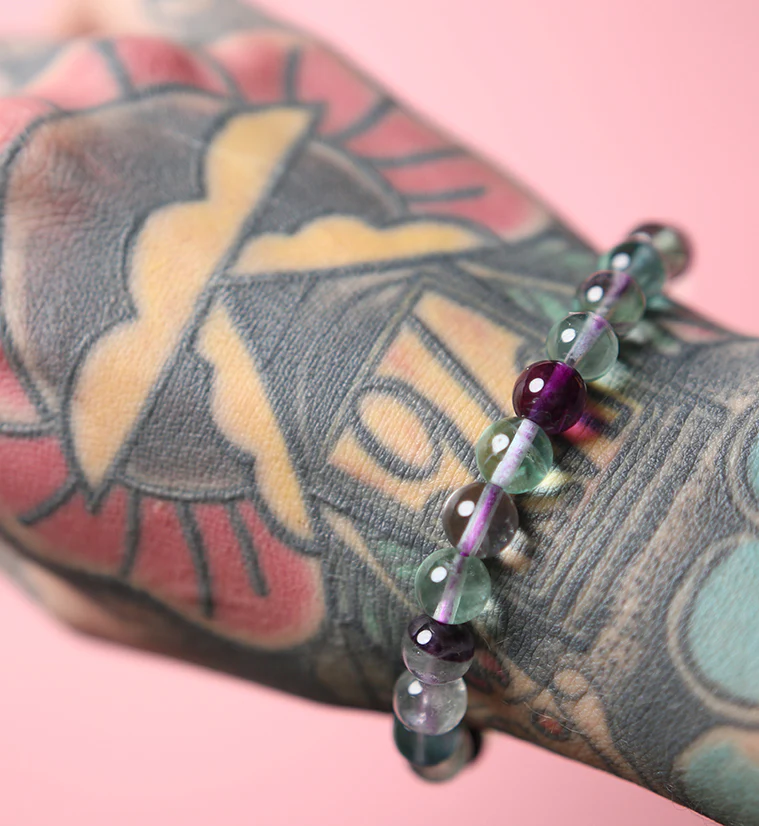 Rainbow Fluorite Stone Bracelet - Image 2