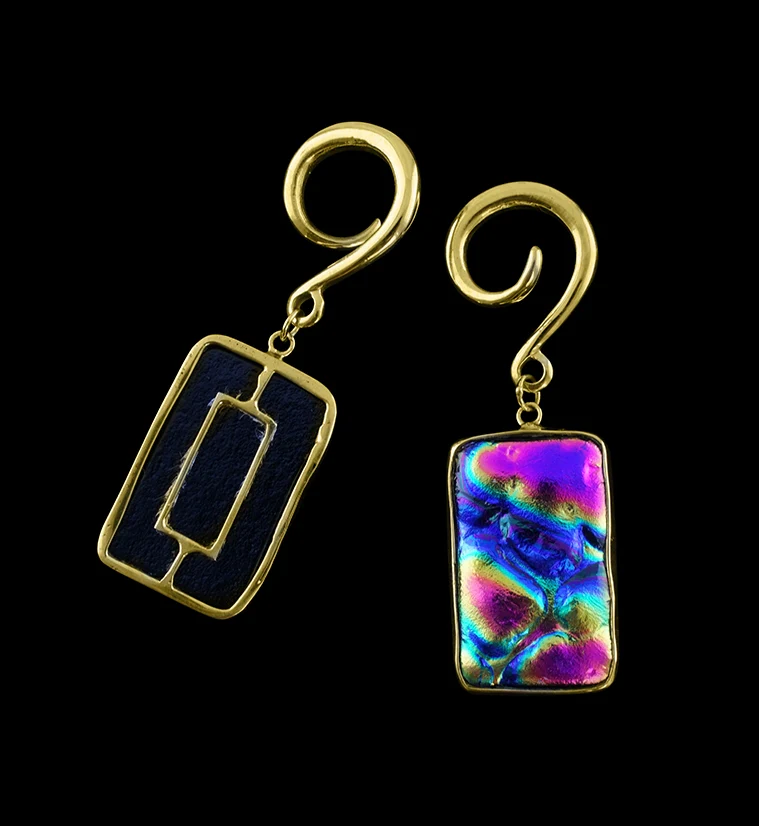 Rainbow Glass Block Ear Weights - Image 2