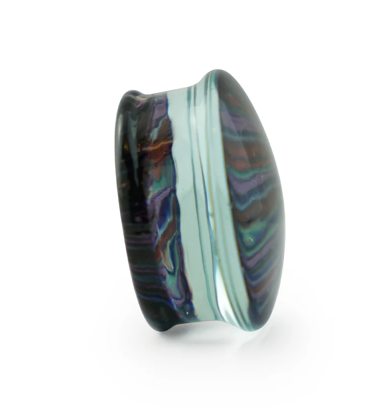 Rainbow Layers Glass Double Flare Plugs - Image 4