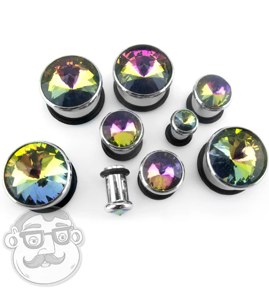 Rainbow Prism Single Flare Steel Plugs - Image 2