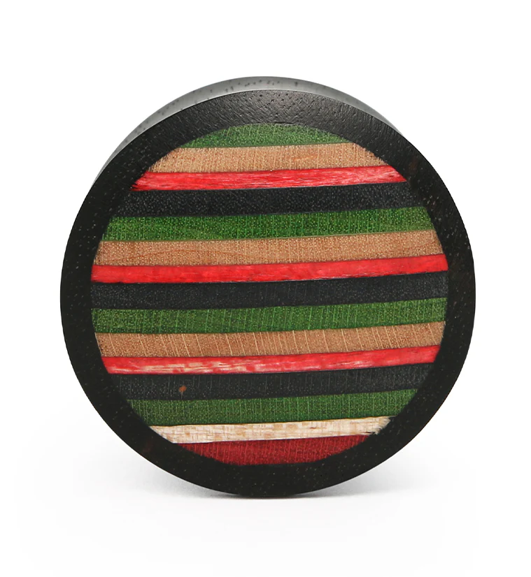 Rasta Stripe Wood Skateboard Plugs - Image 3
