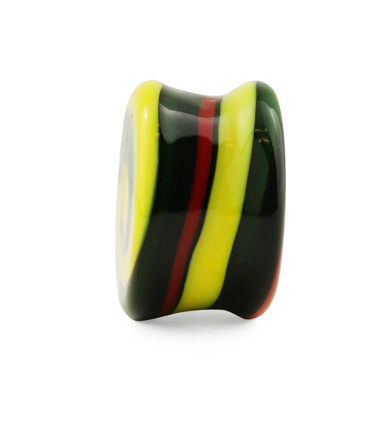Rasta Swirl Glass Plugs - Image 4