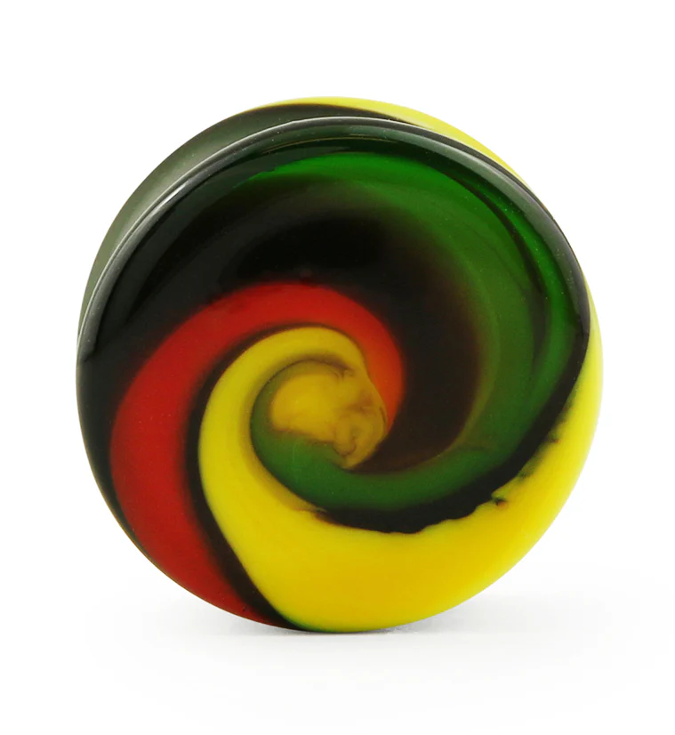 Rasta Swirl Glass Plugs - Image 5